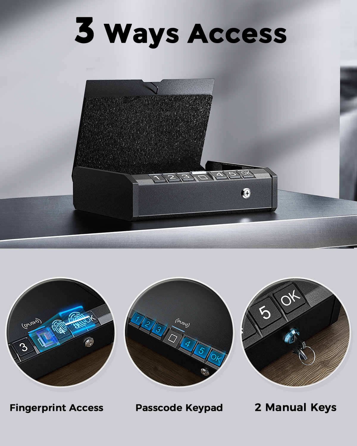 Biometric Gun Safe For Pistols,Rifles,Finger Print Access
