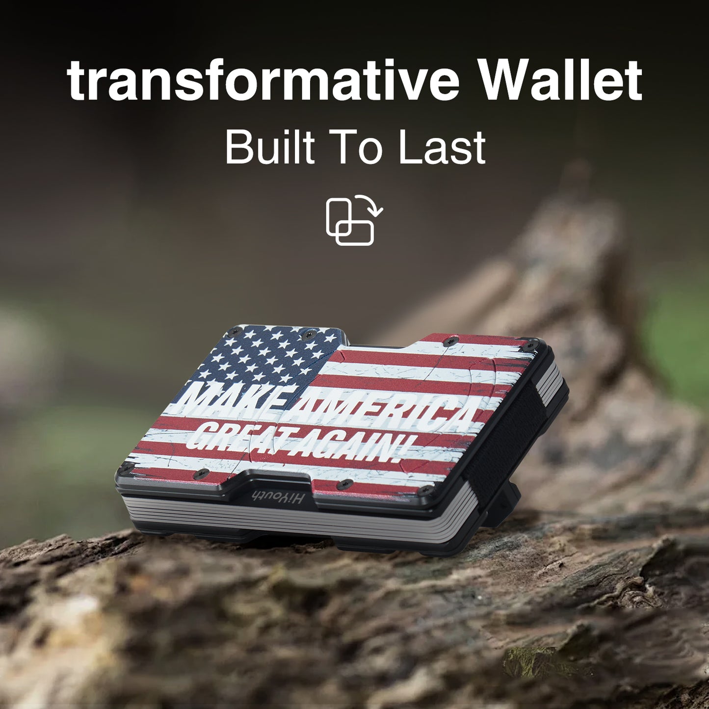 Vintage American Style - Slim Mens Magsafe Airtag Wallet,Aluminum Card Holder