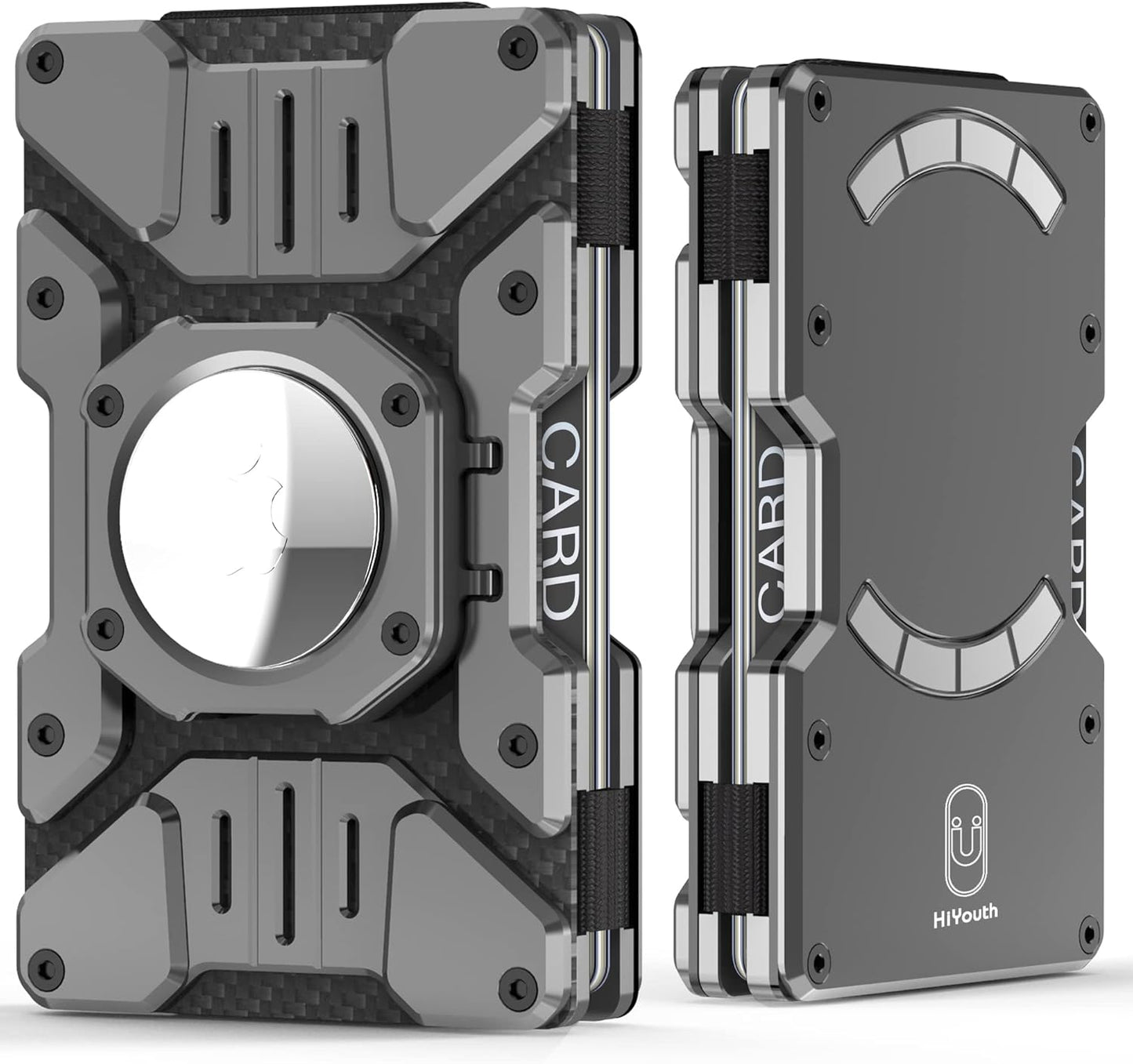 Heavy Duty Mens Airtag Wallet Magnetic Phone Wallet Stand,Grey