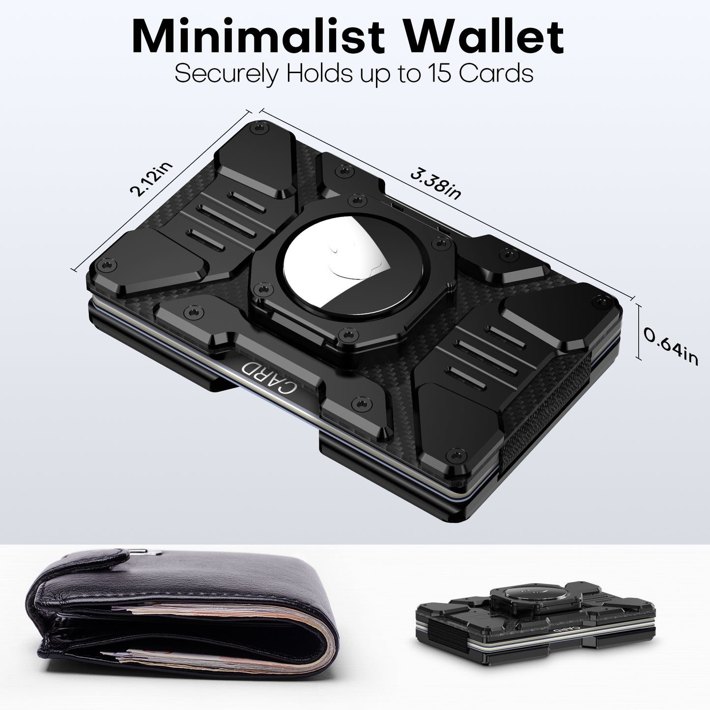 Heavy Duty Mens Airtag Wallet RFID Blocking Magnetic Phone Wallet Stand,Red