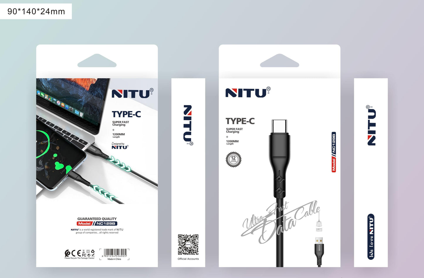 USB To Type C Data Cable 1.2meter