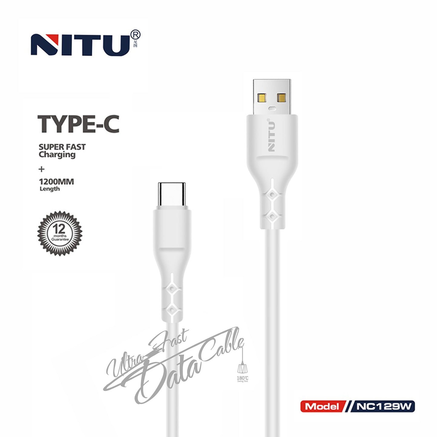 USB To Type C Data Cable 1.2meter
