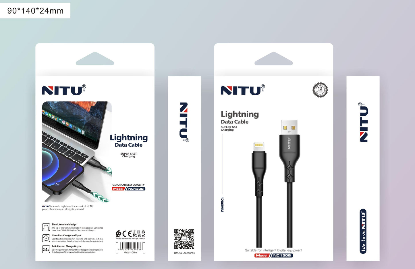 USB To Lightning Data Cable 1.2meter