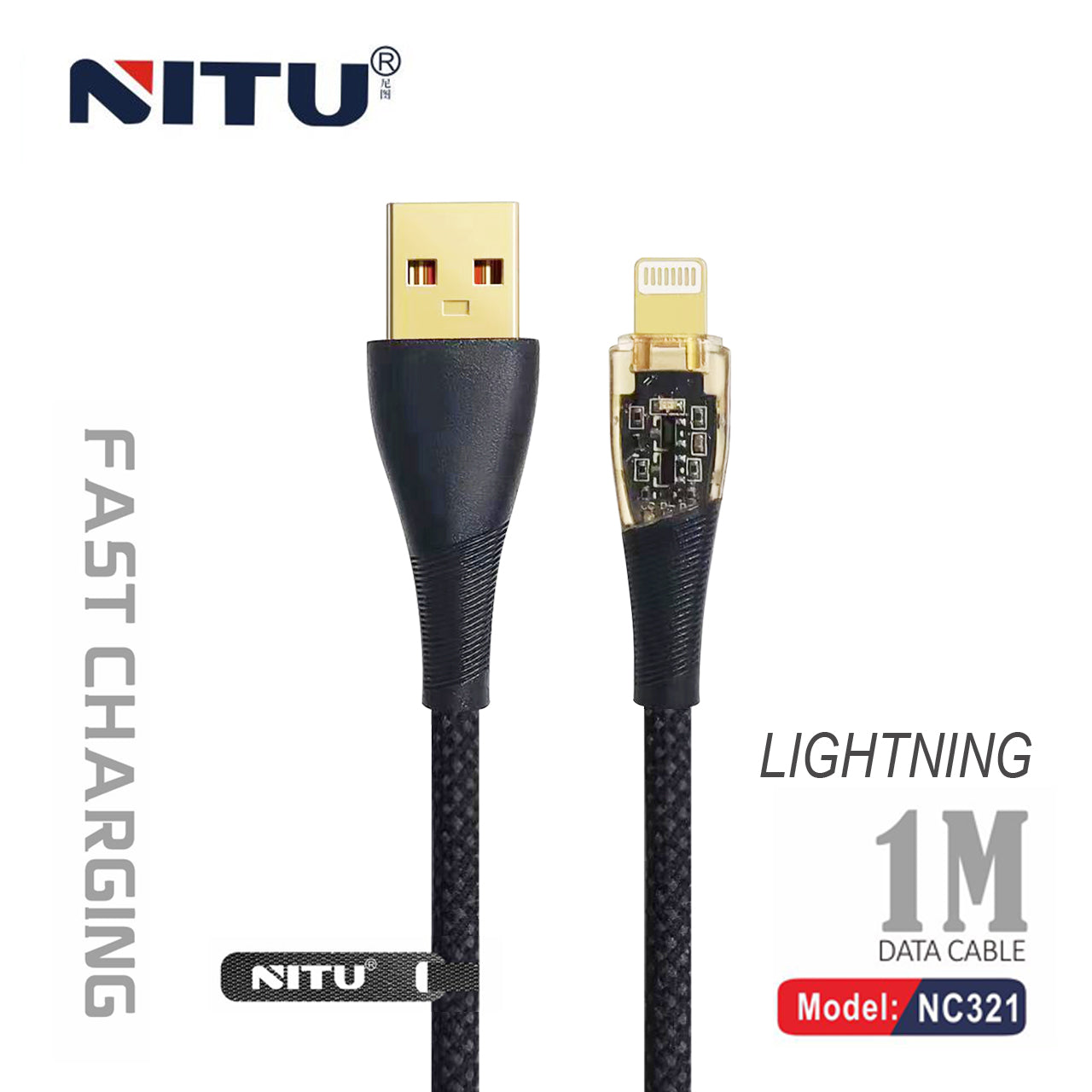 USB To Lightning Data Cable Nylon Braided 1M