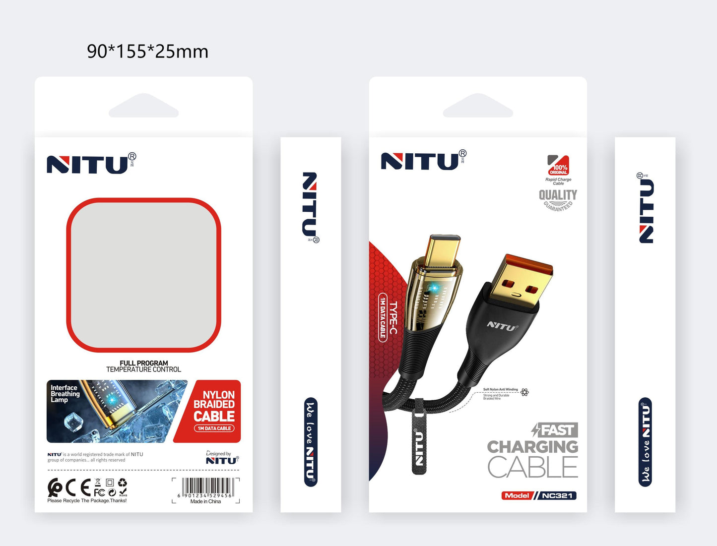 USB To Lightning Data Cable Nylon Braided 1M