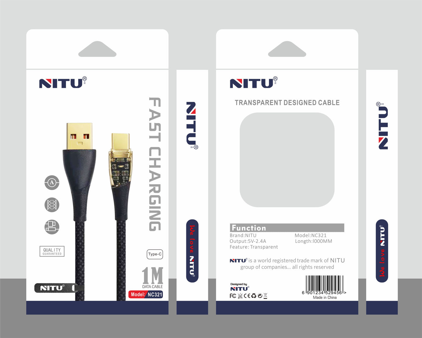 USB To Lightning Data Cable Nylon Braided 1M