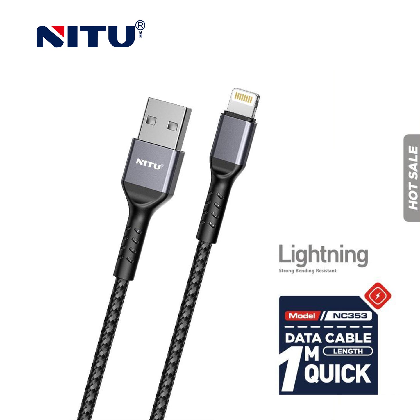 Metal Shell USB To 8pin Data Cable Fast Charging 1m,nylon Braided