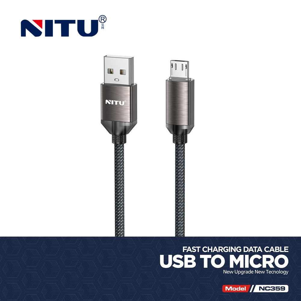 Metal Shell USB To Micro Data Cable Fast Charging 1m,nylon Braided