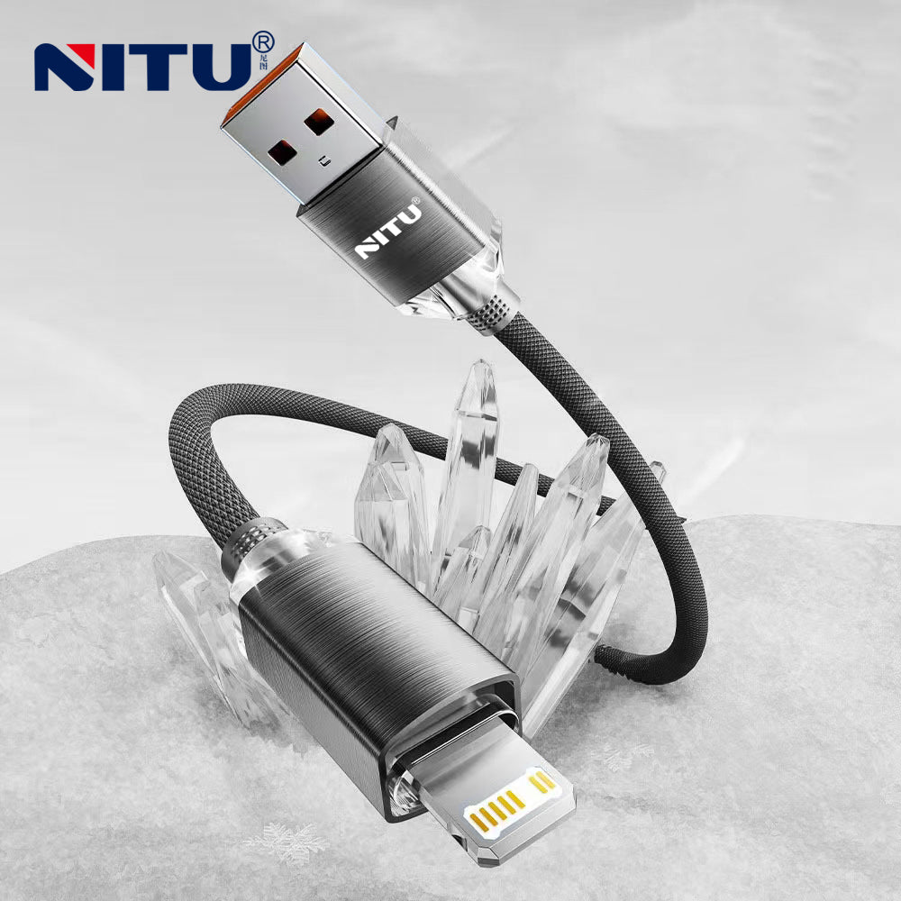 Metal Shell USB To 8pin Data Cable ,1m,nylon Braided