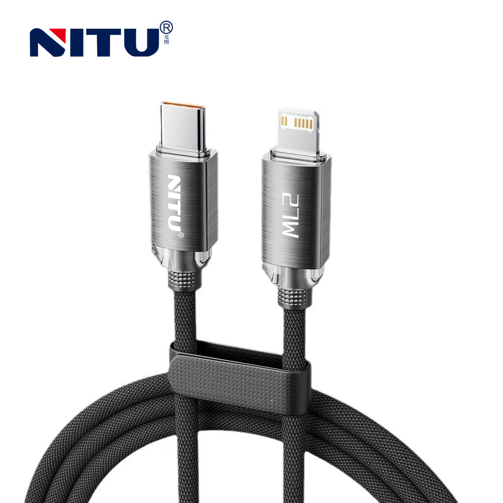 27W Metal Shell PD Type C To Lightning Data Cable ,1m,Nylon Braided