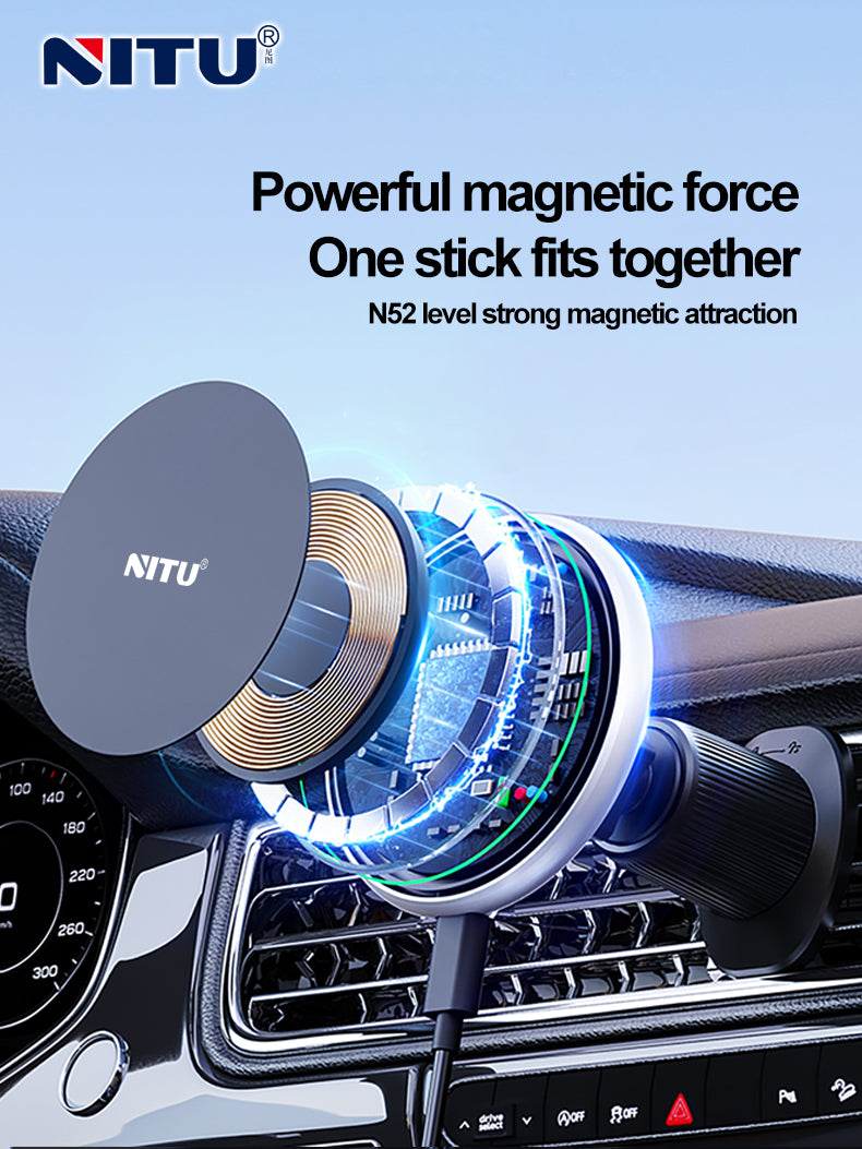 Car-vent Phone Holder Strong Magnetic Attraction 15W Wireless Charging