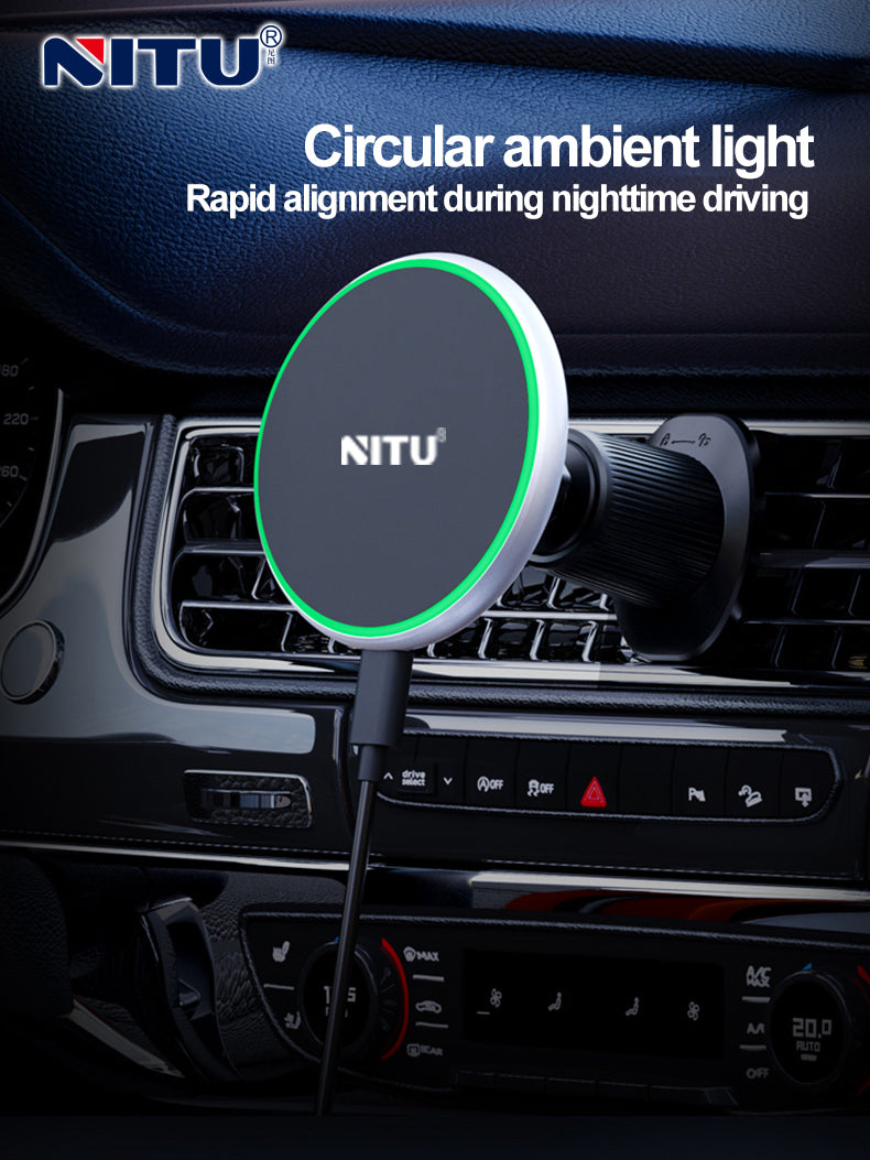 Car-vent Phone Holder Strong Magnetic Attraction 15W Wireless Charging