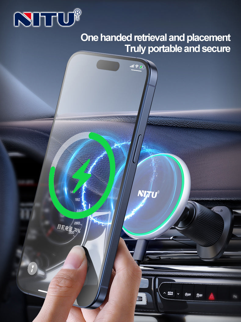 Car-vent Phone Holder Strong Magnetic Attraction 15W Wireless Charging
