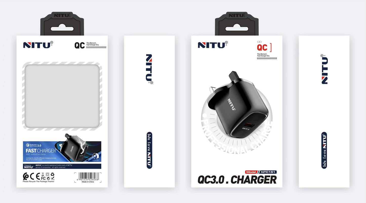Wall charger UK Plug Single USB QC3.0 18W
