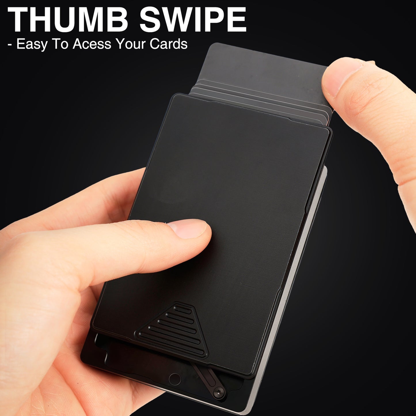 HiYouth Wallet Thumb Swipe Pop Up Card Wallet For Men-Silver Grey