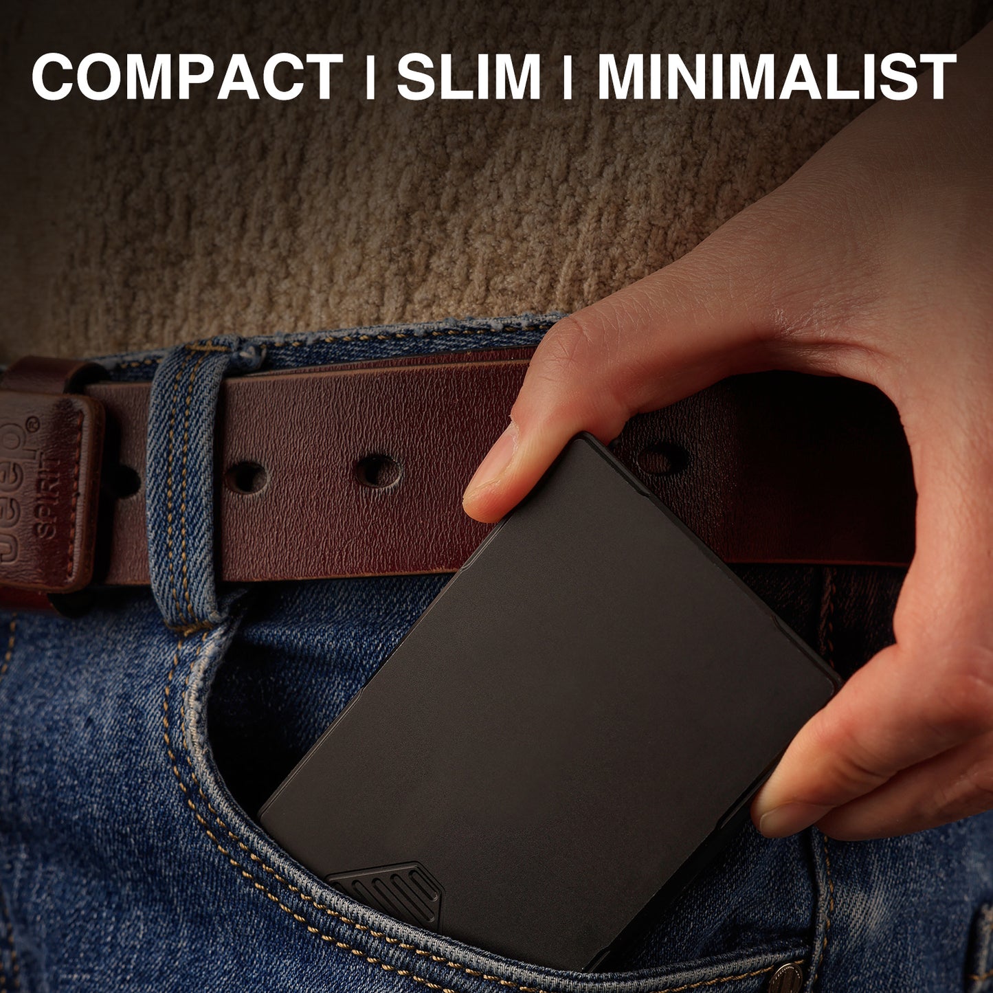 HiYouth Wallet Thumb Swipe Pop Up Card Wallet For Men-Black