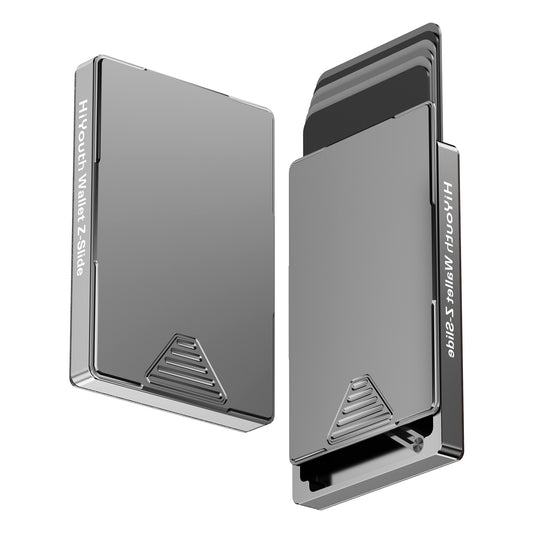 HiYouth Wallet Thumb Swipe Pop Up Card Wallet For Men-Silver Grey