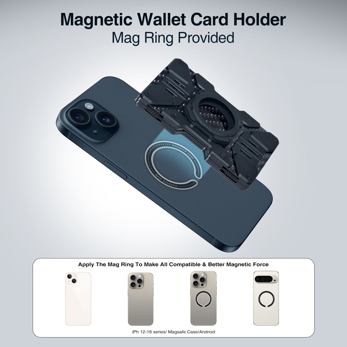 Vintage American Style - Slim Mens Magsafe Airtag Wallet,Aluminum Card Holder