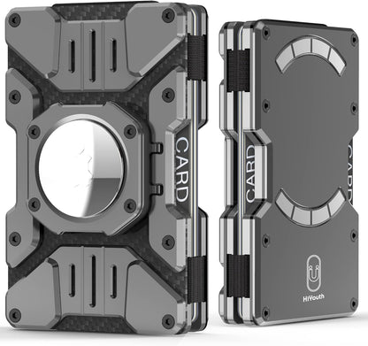 Heavy Duty Mens Airtag Wallet Magnetic Phone Wallet Stand,Grey