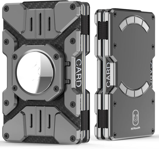 Heavy Duty Mens Airtag Wallet Magnetic Phone Wallet Stand,Grey