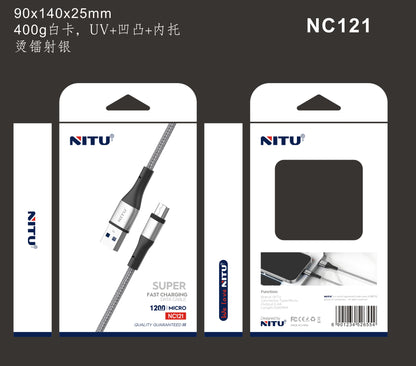 USB A To Micro USB Cable 1.2Meter Braided 2.4A output