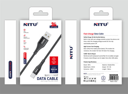 USB To USB C Type C Cable Fast Charging Braided