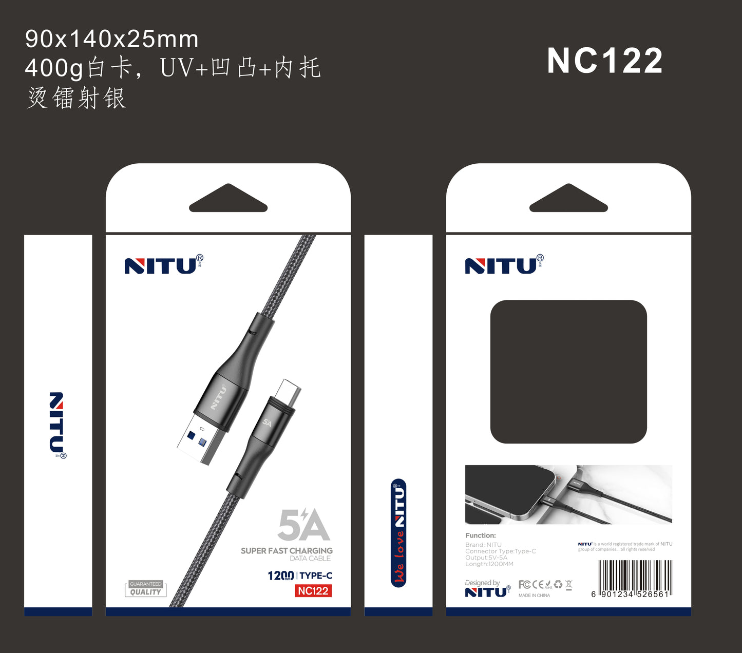 USB To USB C Type C Cable Fast Charging Braided
