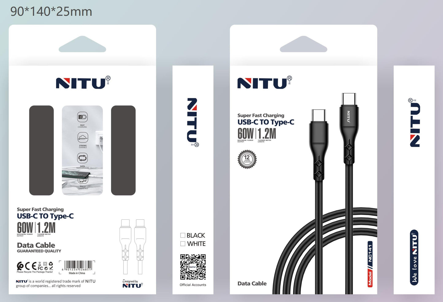 USB C To USB C 60W Fast Charging Cable