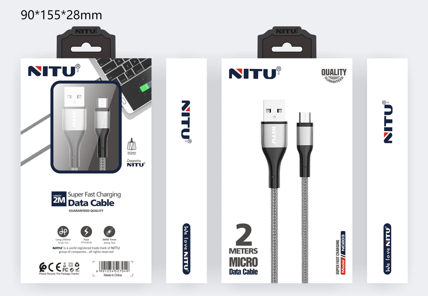 USB To Micro USB data cable 2meter