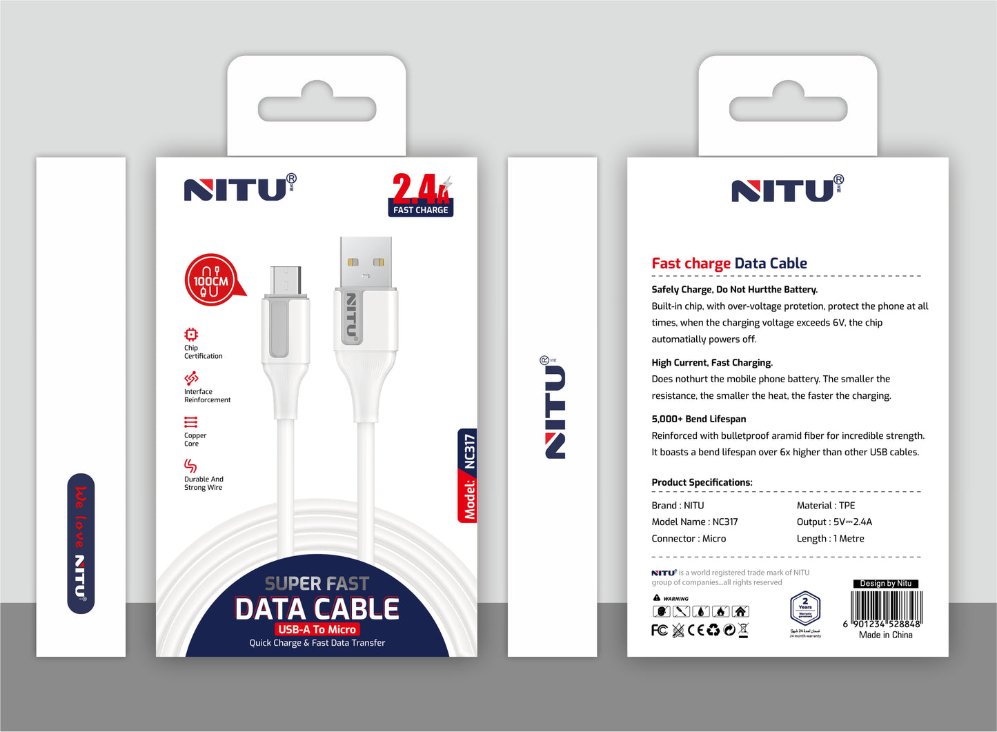 USB To Micro USB Data Cable 1M