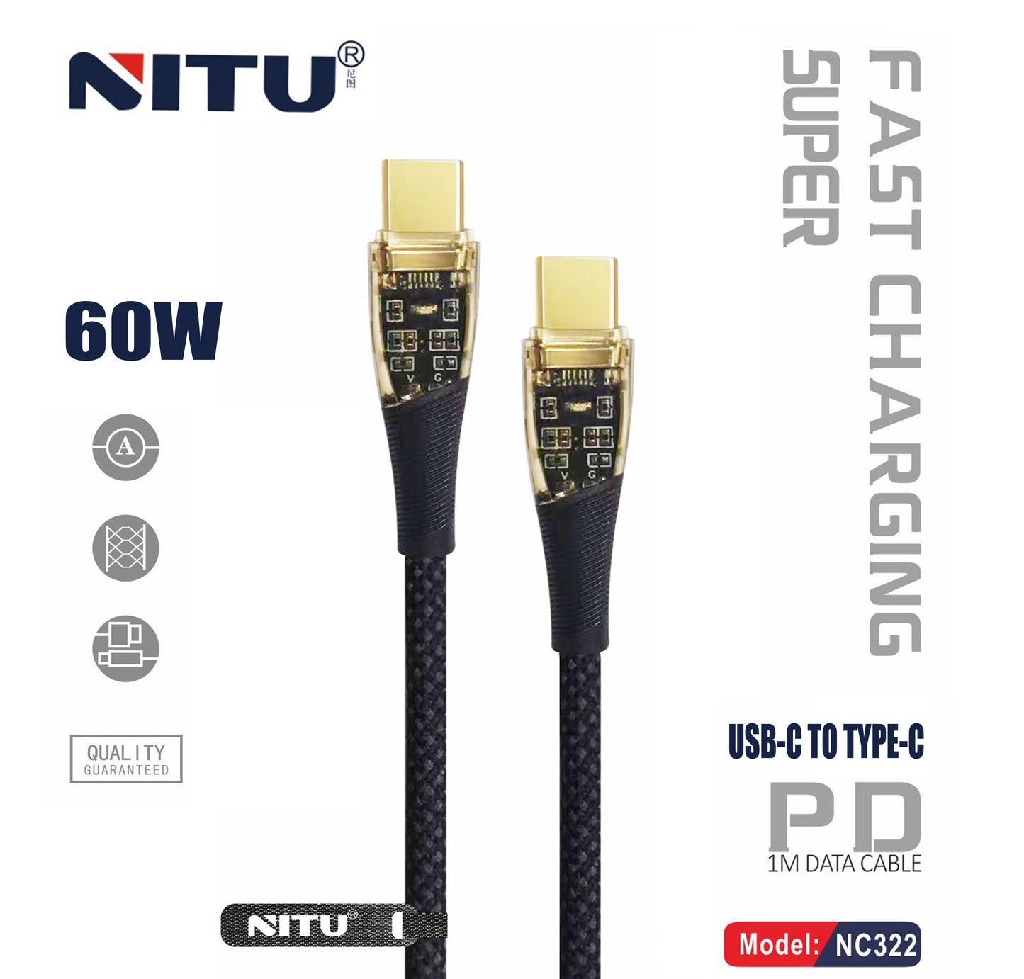 Clear Head PD Cable Type C To Lightning 27W Fast Charging