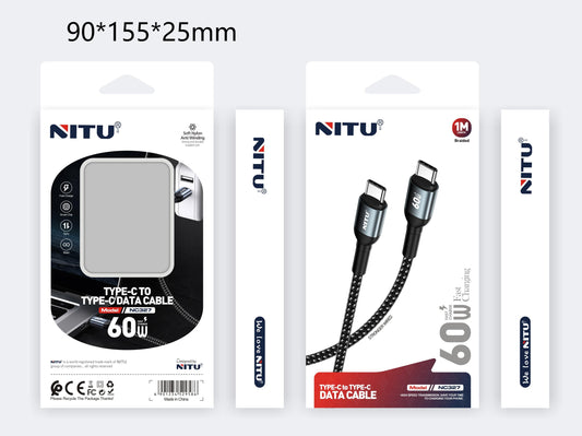 60W Type C To Type C Data Cable Fast Charging
