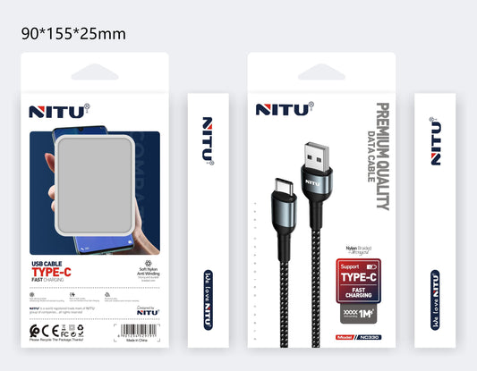USB To Type C Fast Charging Data Cable,Nylon Braided,1M