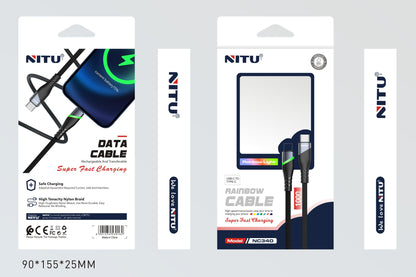 Type C To Type C 60W Fast Charging Cable With LED Light