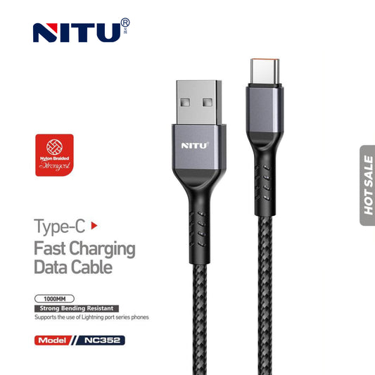 Metal Shell USB To Type C Data Cable Fast Charging 1m,nylon Braided