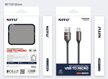 Metal Shell USB To Micro  Data Cable Fast Charging 1m,nylon Braided