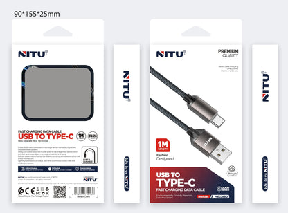 Metal Shell USB To Type C  Data Cable ,1m,nylon Braided
