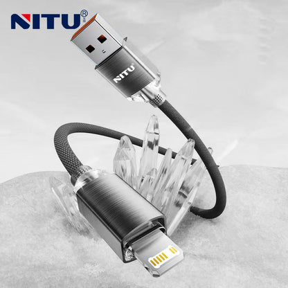 Metal Shell USB To 8pin  Data Cable ,1m,nylon Braided