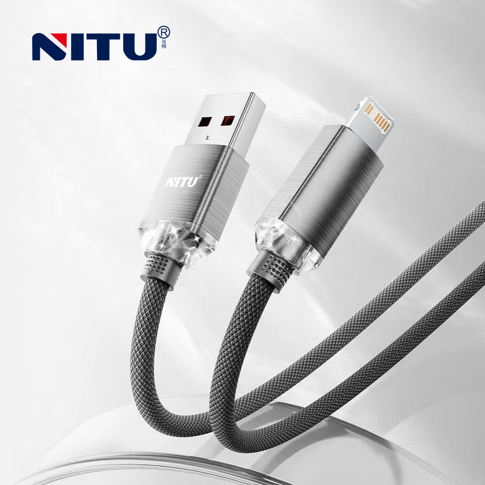 Metal Shell USB To 8pin  Data Cable ,1m,nylon Braided