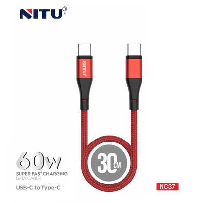 Type C To Type C 60W Super Fast Charging Cable-30CM