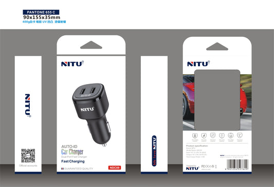 Car Charger Dual USB Output Auto-ID 5V/2.4a