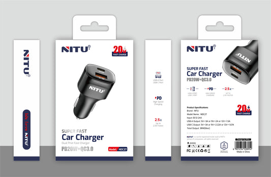 Car Charger Fast Charging Dual Type C Ports 50W