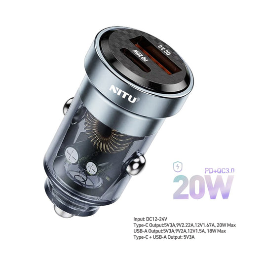Car Charger Fast Charging USB QC3.0 18W +PD20W