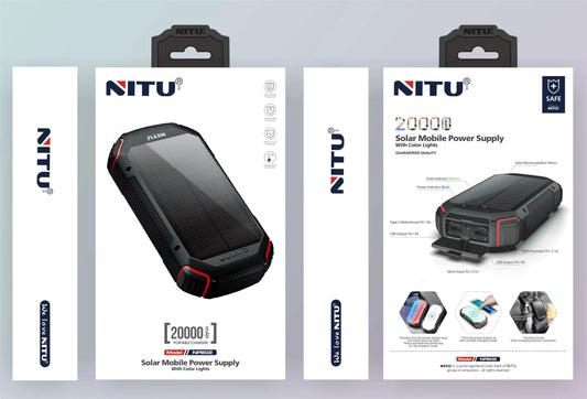 Power Bank With Solar,20000mAh Capacity,With Light