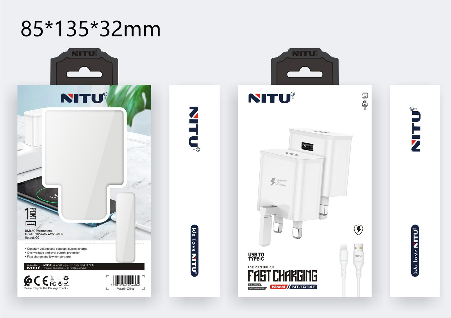 Wall charger With Cable UK Plug