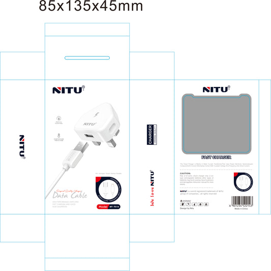 Wall charger UK Plug With Cable