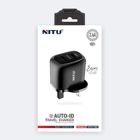 Wall charger EU/UK Plug Dual USB ports 12W