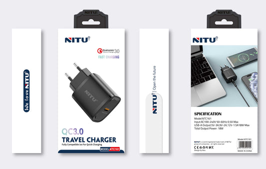 Charger Adapter EU Plug Single USB QC3.0,Quick Charger