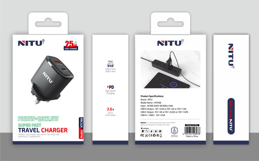 Charger Adapter UK Plug  PD20W+QC18W,Fast-Speed Wall Charger,38W