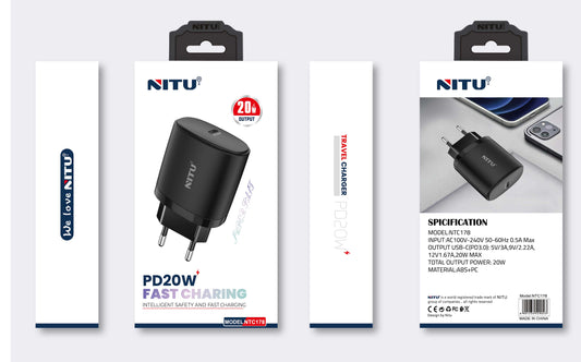 Charger Adapter EU Plug Single Port PD20W,Fast-Speed Wall Charger